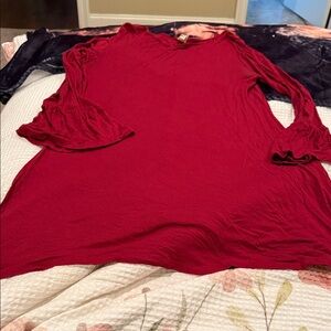 Minx Dark Red LS balloon sleeve midi stretch dress-SM CUT#1943”  “EMXD1951”